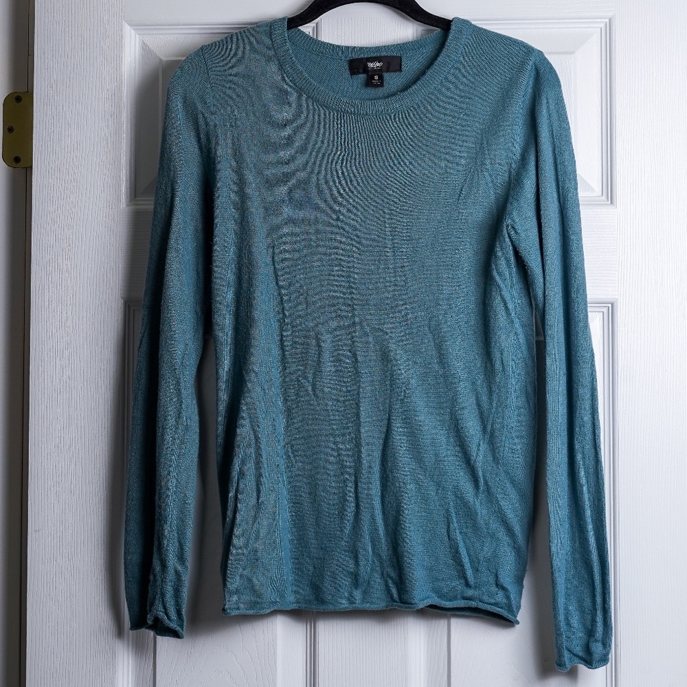 Mossimo Teal Green Blue Sweater Crewneck Pullover Lightweight
